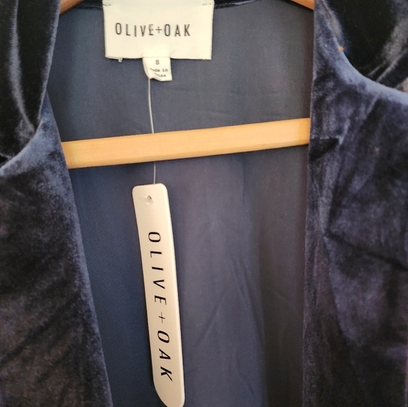 Olive&Oak NWT  velvet blue jacket blazer cardigan witchy whimsigoth  size small - Picture 2 of 5